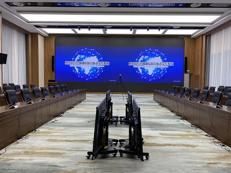 上海闵行区大型国企多功能会议室音视频系统升级现场