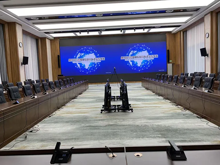 上海闵行区大型国企120㎡多功能会议室音视频系统升级现场
